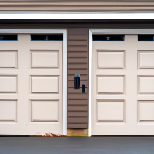 Maplewood, NJ suburban home with a two-car garage door visible, late-afternoon light, no people.