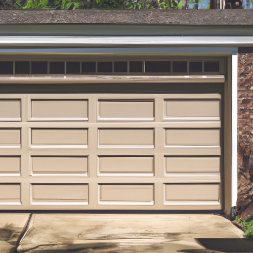 Contemporary sectional garage door on a Maplewood, NJ suburban home exterior, driveway visible, daylight.